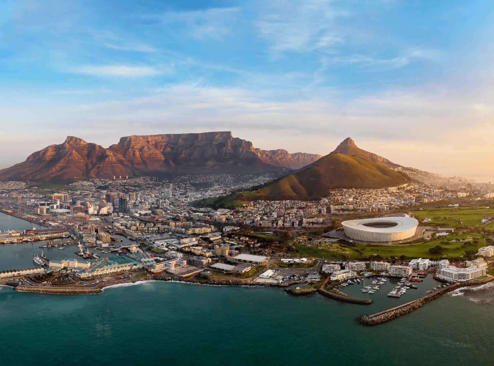 Aerial view of Cape Town
