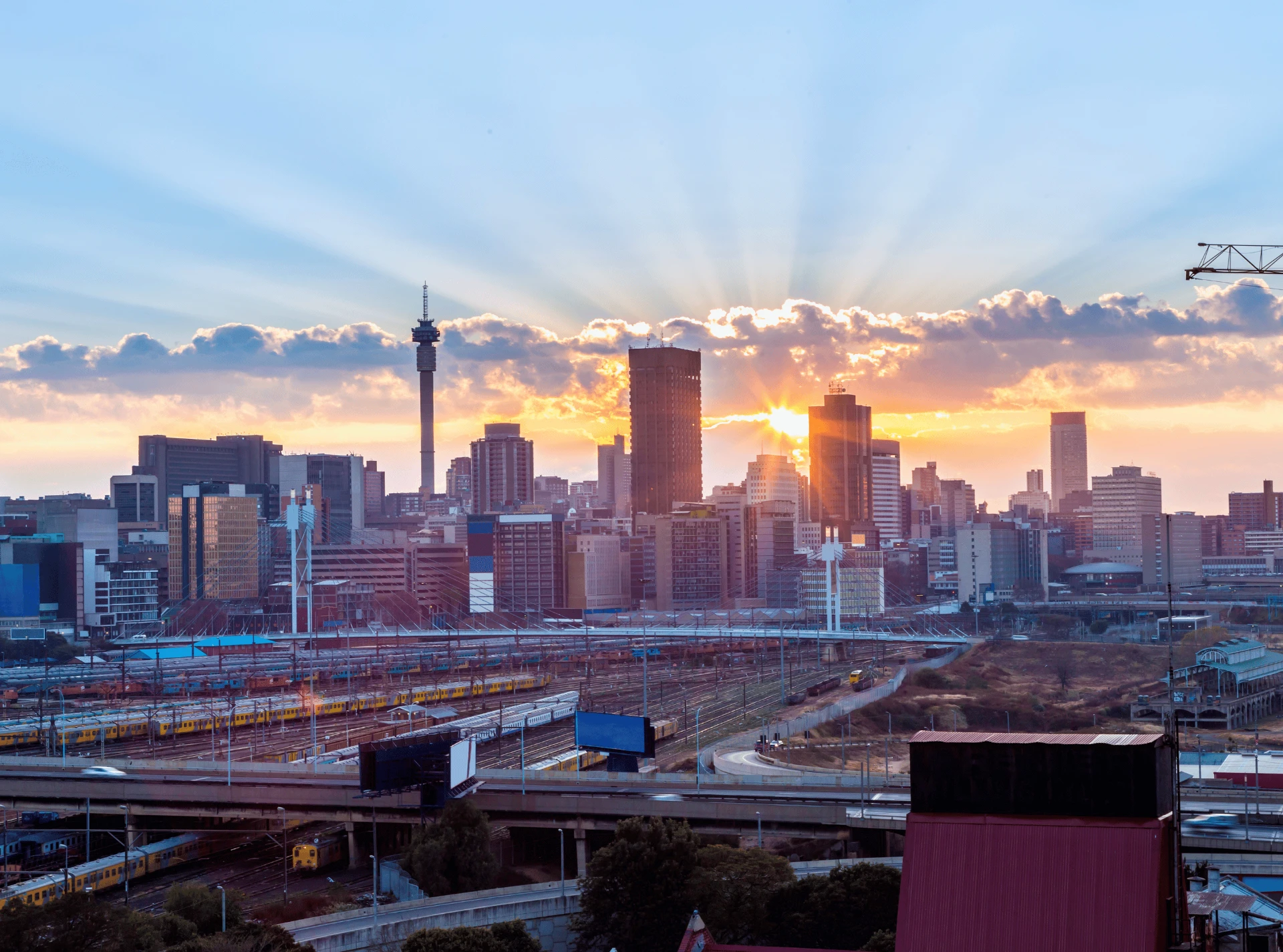 Aerial view of Johannesburg